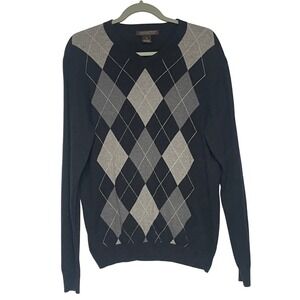 Chatham‎ Road Cashmere Argyle Crewneck Sweater Mens Small
